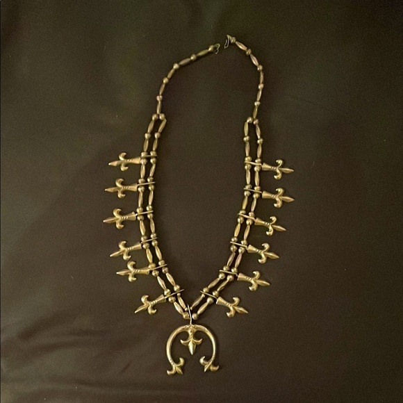 Antique silver squash blossom necklace
